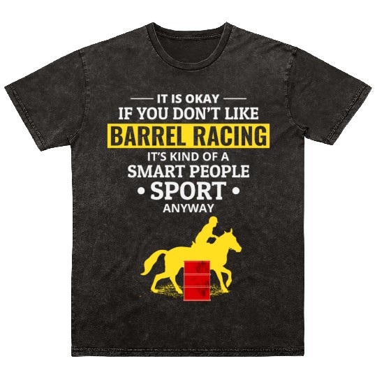Barrel Racer Rodeo Racing Horse Riding Race Funny Mineral Wash T Shirts