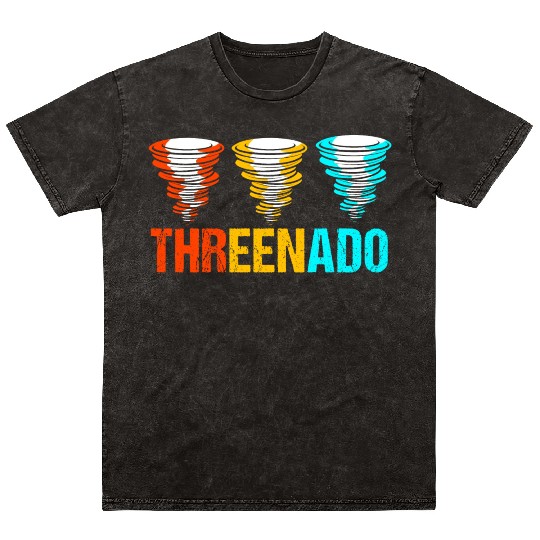 3rd Birthday Threenado Birthday Tornado Mineral Wash T Shirts