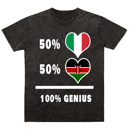 Italy and Kenya genius / gift Mineral Wash T Shirts