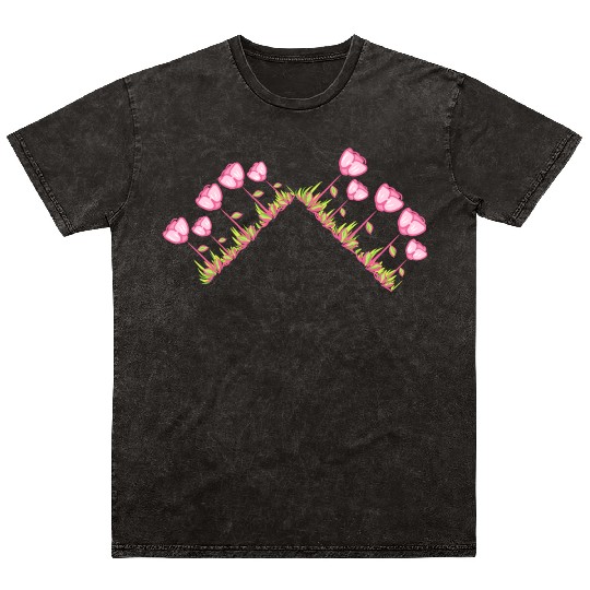 flowers symbol plants roses flower triangle Mineral Wash T Shirts