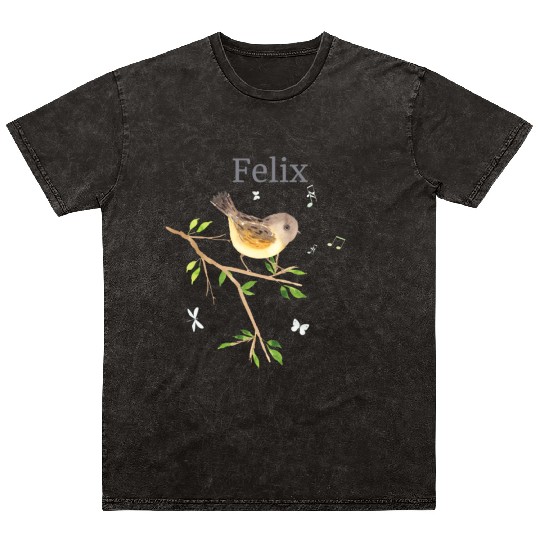 Waldier Bird Name Felix Mineral Wash T Shirts