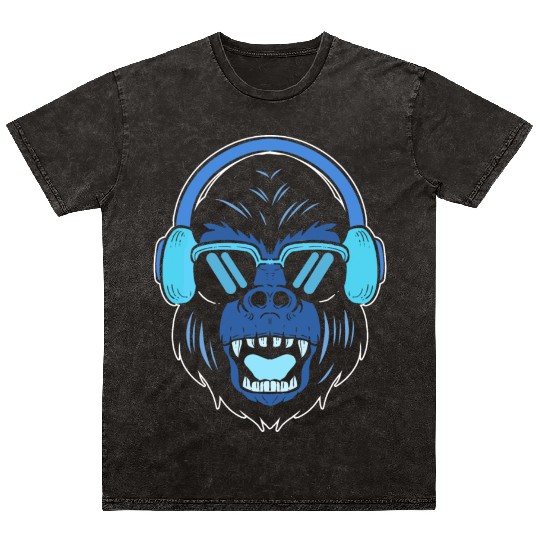 80's Gorilla Disc Jockey Gift Mineral Wash T Shirts