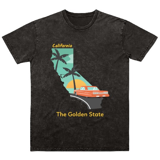 California The Golden State Mineral Wash T Shirts