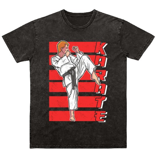 Karate Martial Arts Fighter Belt Coach Mineral Wash T Shirts