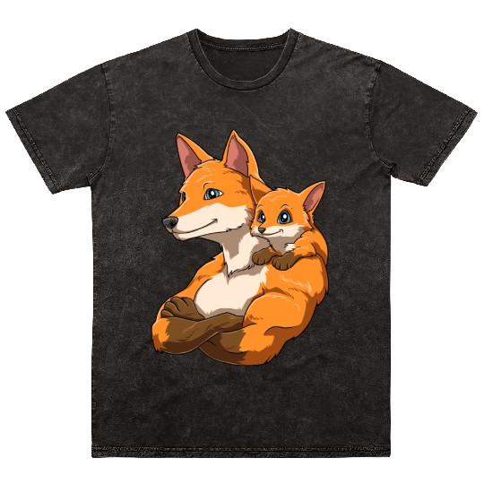 Strong Fox with Fox Child for a Fox lovers Mineral Wash T Shirts