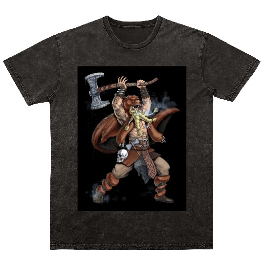 Norse Viking Warrior Mineral Wash T Shirts