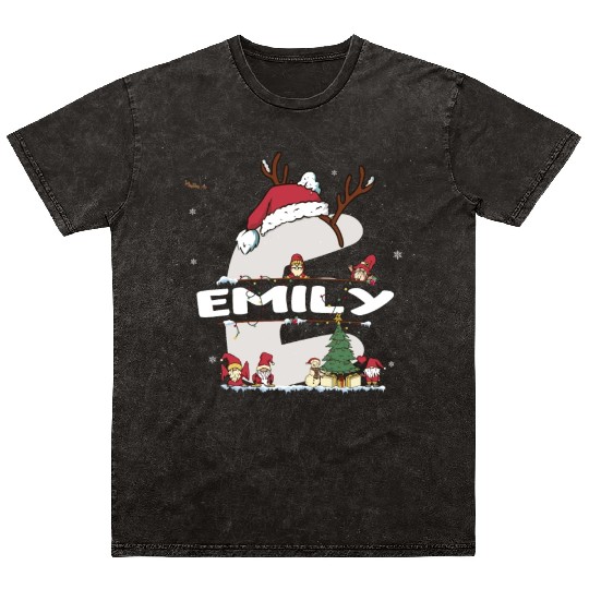 Emily Christmas - Emily Name funny Xmas Mineral Wash T Shirts