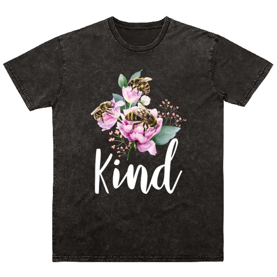 Bee Kind Save The Bees Earth Day Mineral Wash T Shirts