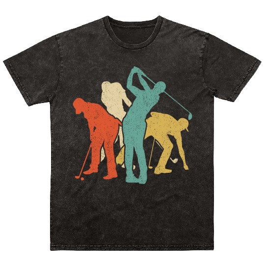 Golf Retro Mineral Wash T Shirts for Men Women Boys Girls Sports L