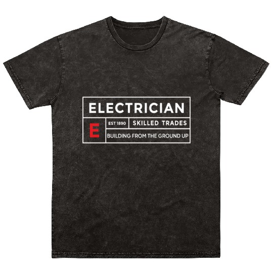 Electrician Lineman Wireman Trades Mineral Wash T Shirts