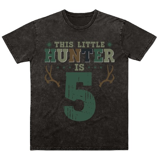 Buck Deer Hunting Hunter Kid 5th Mineral Wash T Shirts