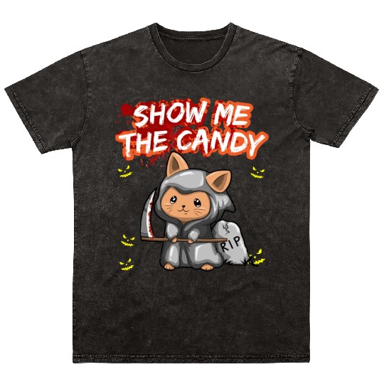 Show Me The Candy Halloween Costume Trick Or Treat Mineral Wash T Shirts