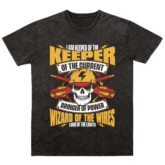 Electrician Electrical Engineer Lineman Mineral Wash T Shirts