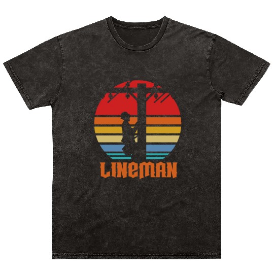 Lineman Retro Vintage Mineral Wash T Shirts