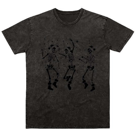 Halloween Party Dancing Skeleton Trick or treat Mineral Wash T Shirts
