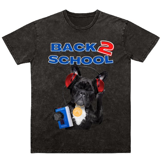 FRENCH BULLDOG BACK 2 SCHOOL aka BACK TO SCHOOL Mineral Wash T Shirts