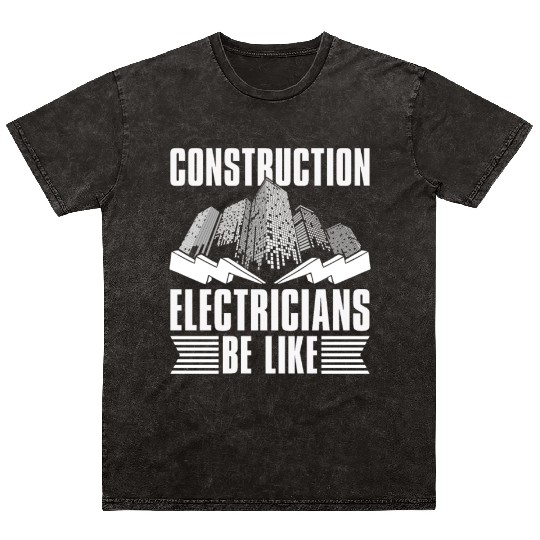 Electrician Electrical Engineer Lineman Mineral Wash T Shirts