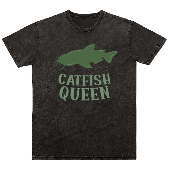 Wels Catfish Design For A Catfish Queen Mineral Wash T Shirts