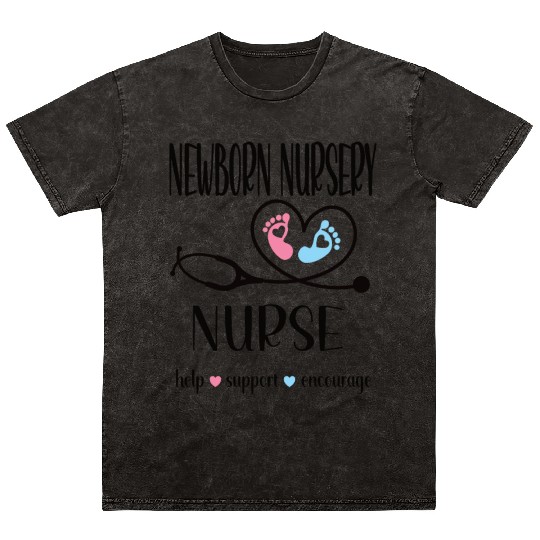 Newborn Nursery Nurse Newborn Nursery Nursing Gift Mineral Wash T Shirts