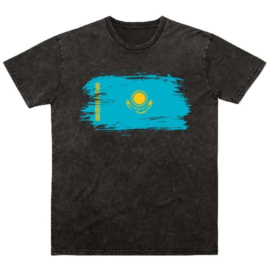 Kazakhstan flag Mineral Wash T Shirts