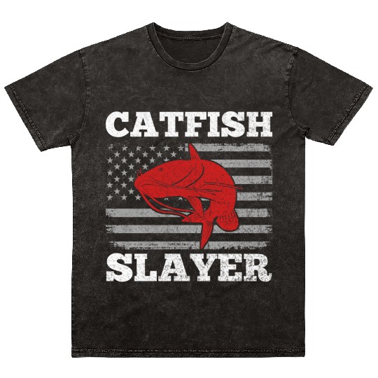 Catfish Slayer - Wels Catfish Hunter Mineral Wash T Shirts