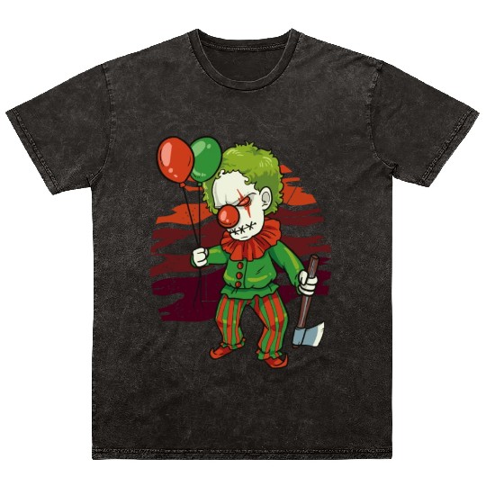 Scary Clown for Horror Fans Mineral Wash T Shirts