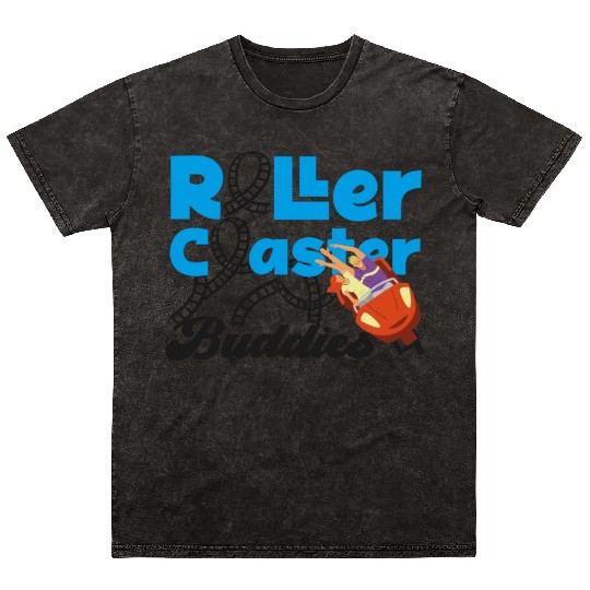 Roller Coaster Friends Besties Mineral Wash T Shirts
