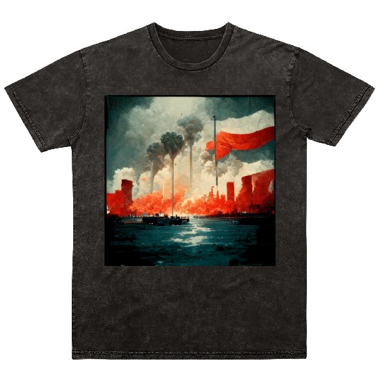 No War Sad Painting Mineral Wash T Shirts