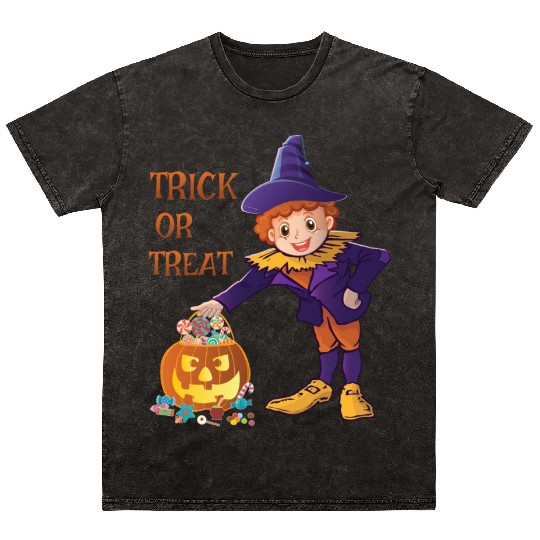 Trick Or treat halloween Mineral Wash T Shirts