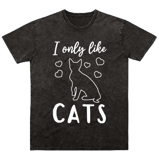 Cat Lover House Cat Lover - I only like cats - Cat Mineral Wash T Shirts