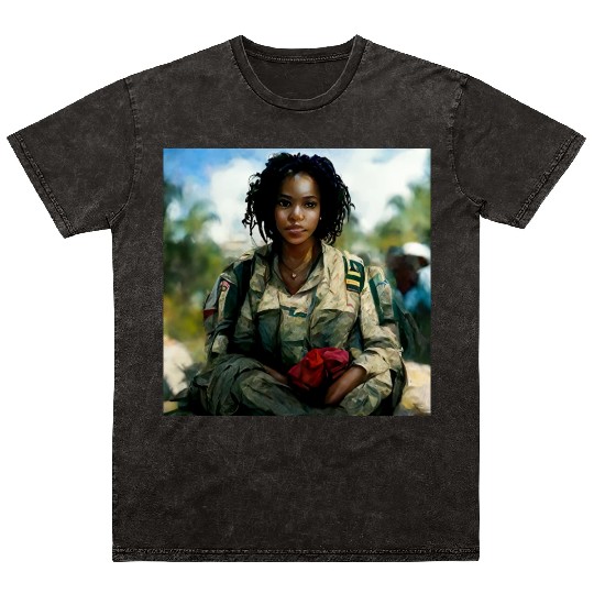 Beautiful US army combat medic painting Mineral Wash T Shirts