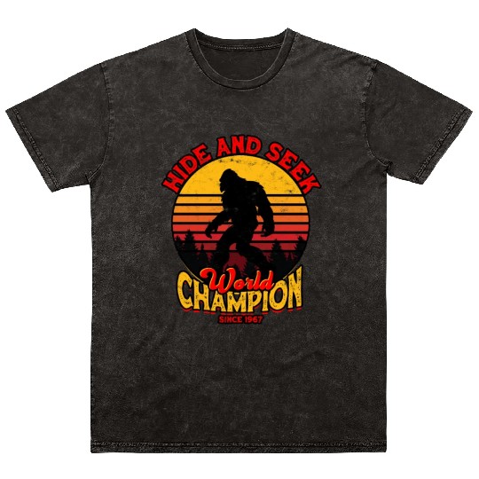 Hide and Seek World Champion Since 1967 - cryptid Mineral Wash T Shirts
