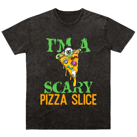 I am a scary pizza slice Easy Halloween Costume Mineral Wash T Shirts