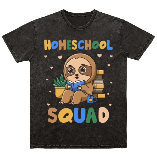 Homeschool Sloth Funny First Day Of School Mineral Wash T Shirts