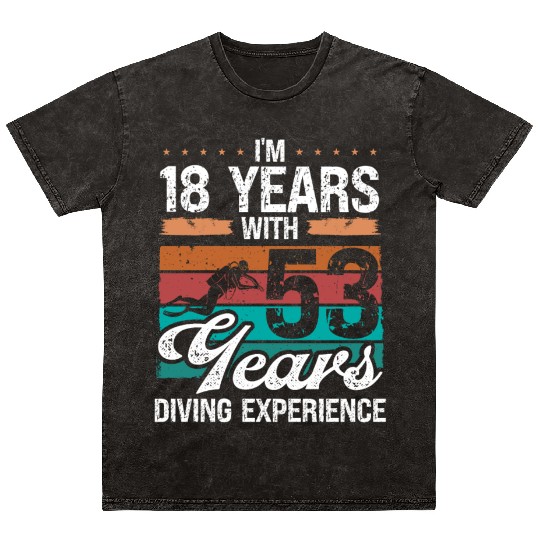 71 Birthday Idea Scuba Diving 71 Year Old Diver Mineral Wash T Shirts