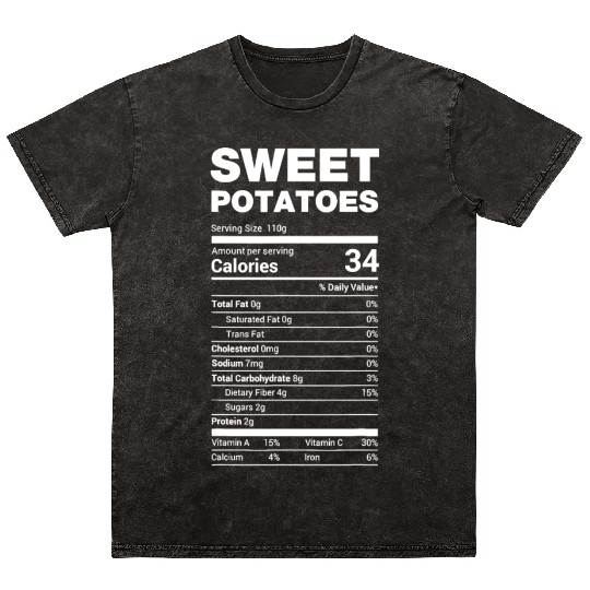 Sweet Potato Nutrition Funny Lazy Matching Mineral Wash T Shirts