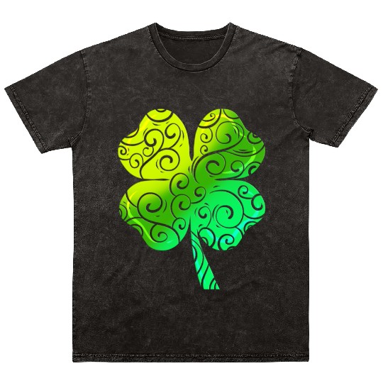 Mandala Tribal Shamrock For St. Patricks Day Mineral Wash T Shirts