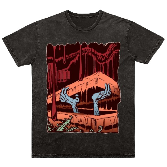 Zombie Coffin Mineral Wash T Shirts