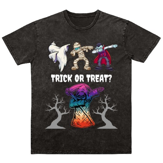 Halloween dabbing Trick or Treat October pumkin 1 Mineral Wash T Shirts