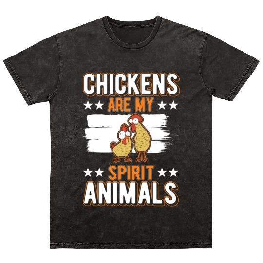 Chickens Spirit Animal Chicken Mineral Wash T Shirts