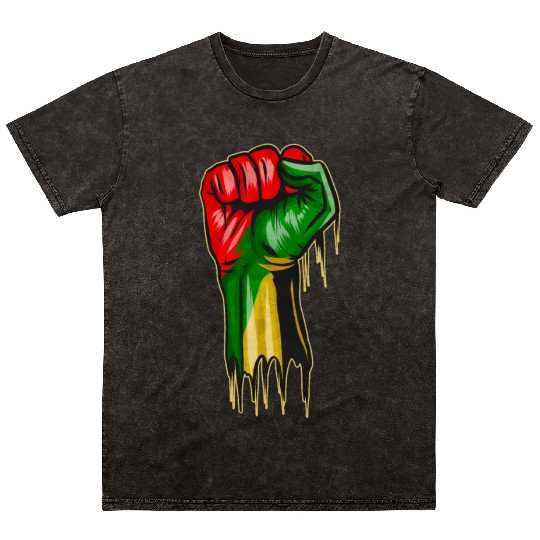 Raise your fist - Black history Month Afro Mineral Wash T Shirts