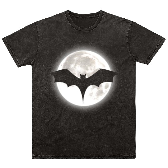Bat MOON Pumpkin Trick or Treat Funny Halloween Mineral Wash T Shirts