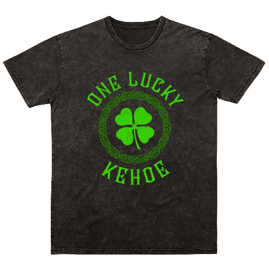 One Lucky Kehoe Irish Family Four Leaf Clover Mineral Wash T Shirts