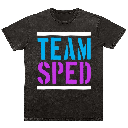 Special Education Teacher Team Sped Mineral Wash T Shirts