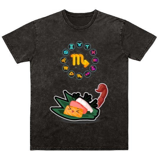 Japanese Sushi Funny Scorpio Zodiac Sushi Lover Mineral Wash T Shirts