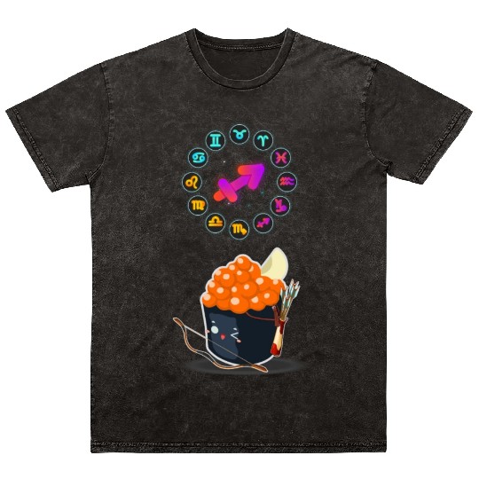 Japanese Sushi Funny Sagittarius Zodiac Sushi Pun Mineral Wash T Shirts