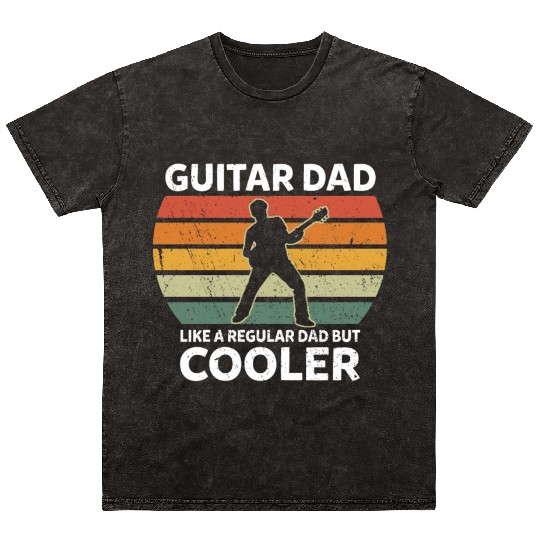 Retro Guitar Dad Like A Regular Dad But Cooler Mineral Wash T Shirts