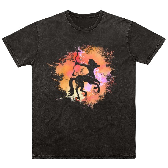 Sagittarius Zodiac Mineral Wash T Shirts