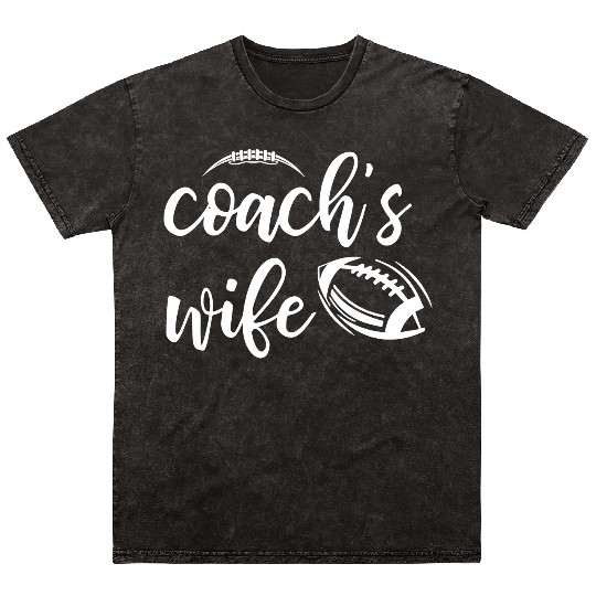 Coach Wife Football Mineral Wash T Shirts