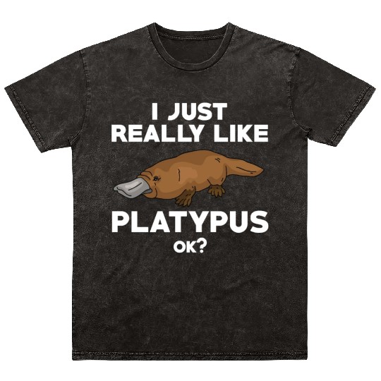 Funny Platypus Lover Mineral Wash T Shirts